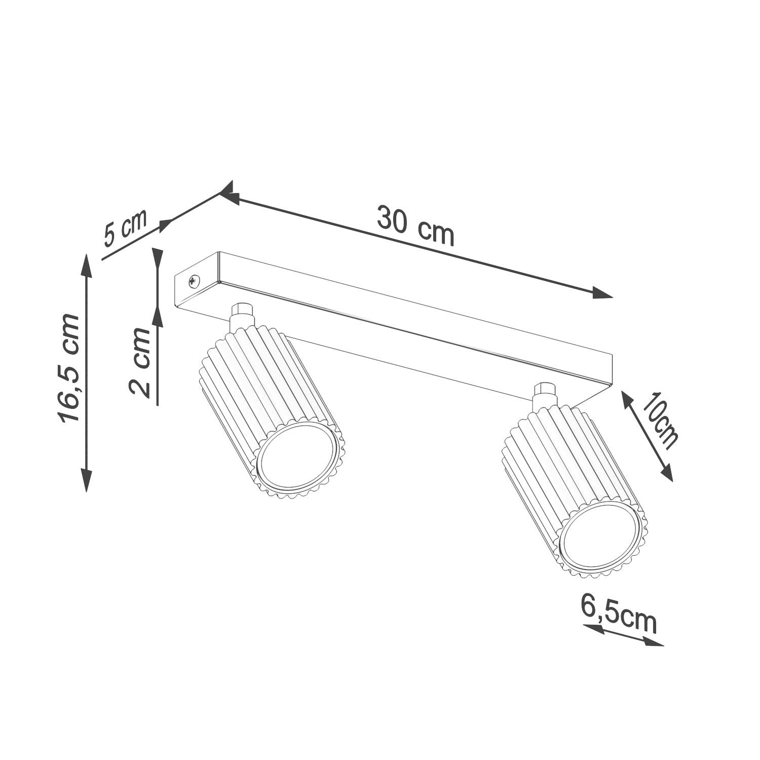 Deckenleuchte - Spot - Strahler KARBON 2 taupe Sollux Lighting