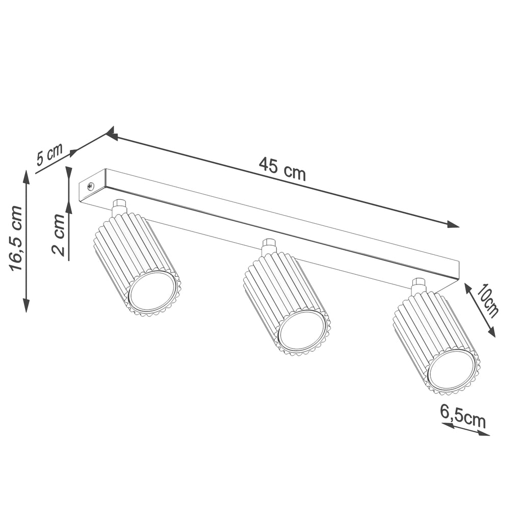 Deckenleuchte - Spot - Strahler KARBON 3L taupe Sollux Lighting