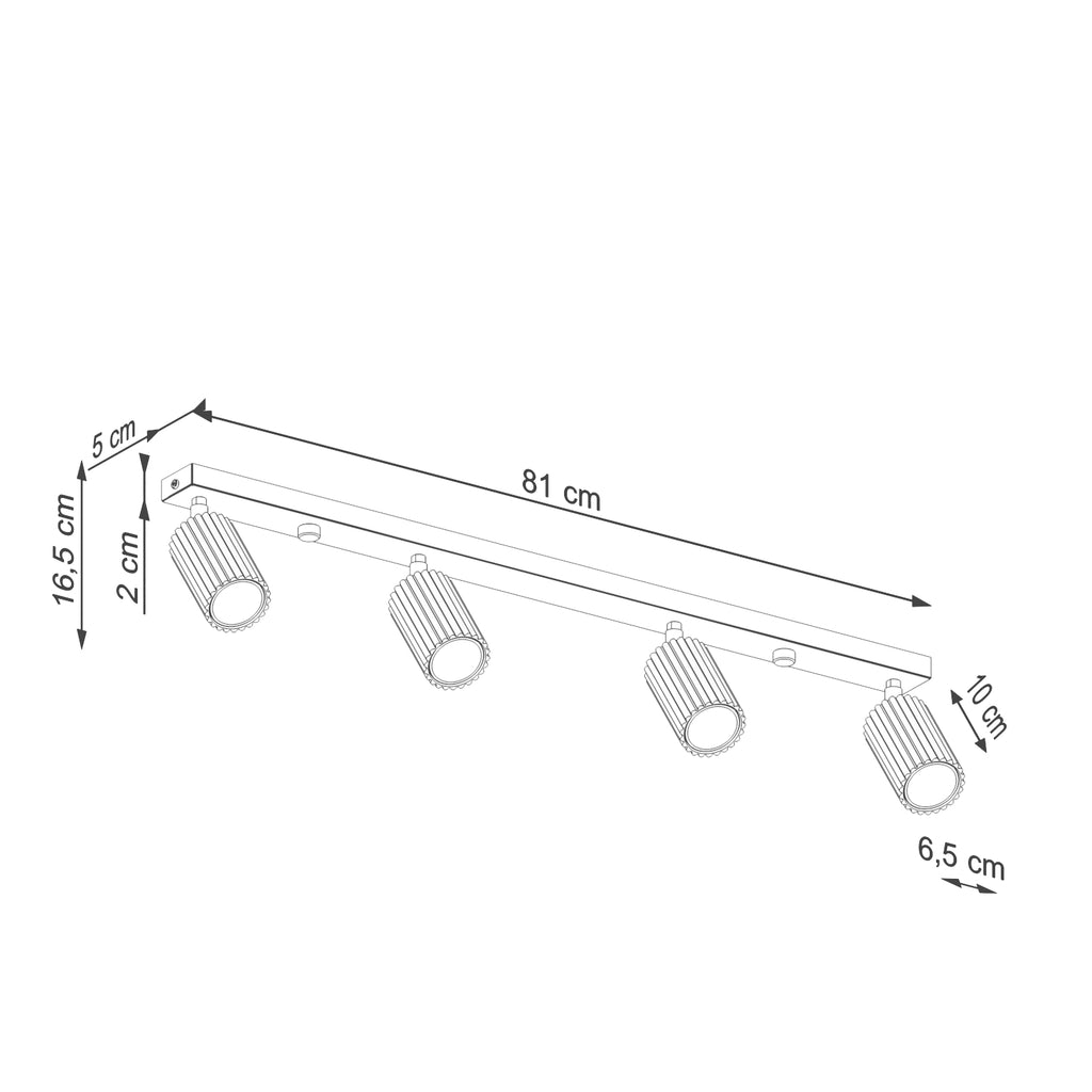 Deckenleuchte - Spot - Strahler KARBON 4L taupe Sollux Lighting