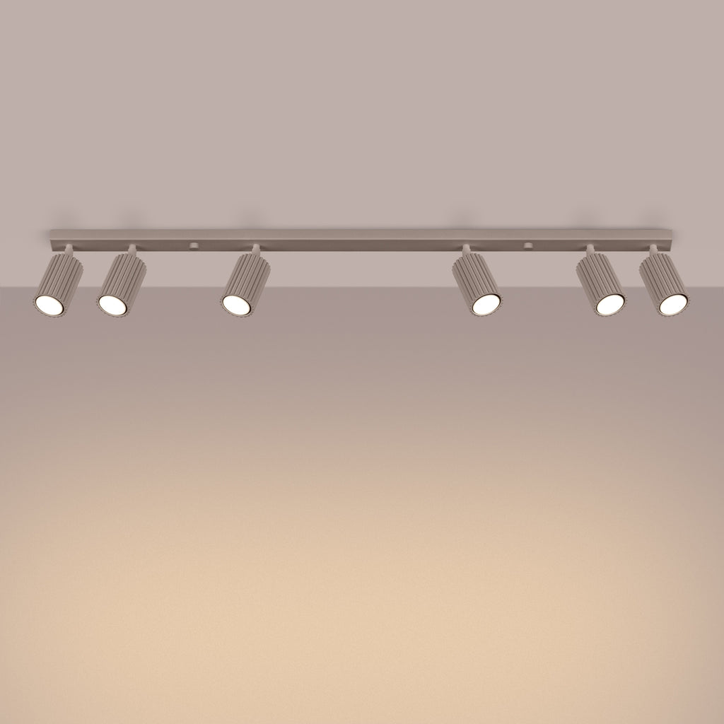 Deckenleuchte - Spot - Strahler KARBON 6L taupe Sollux Lighting