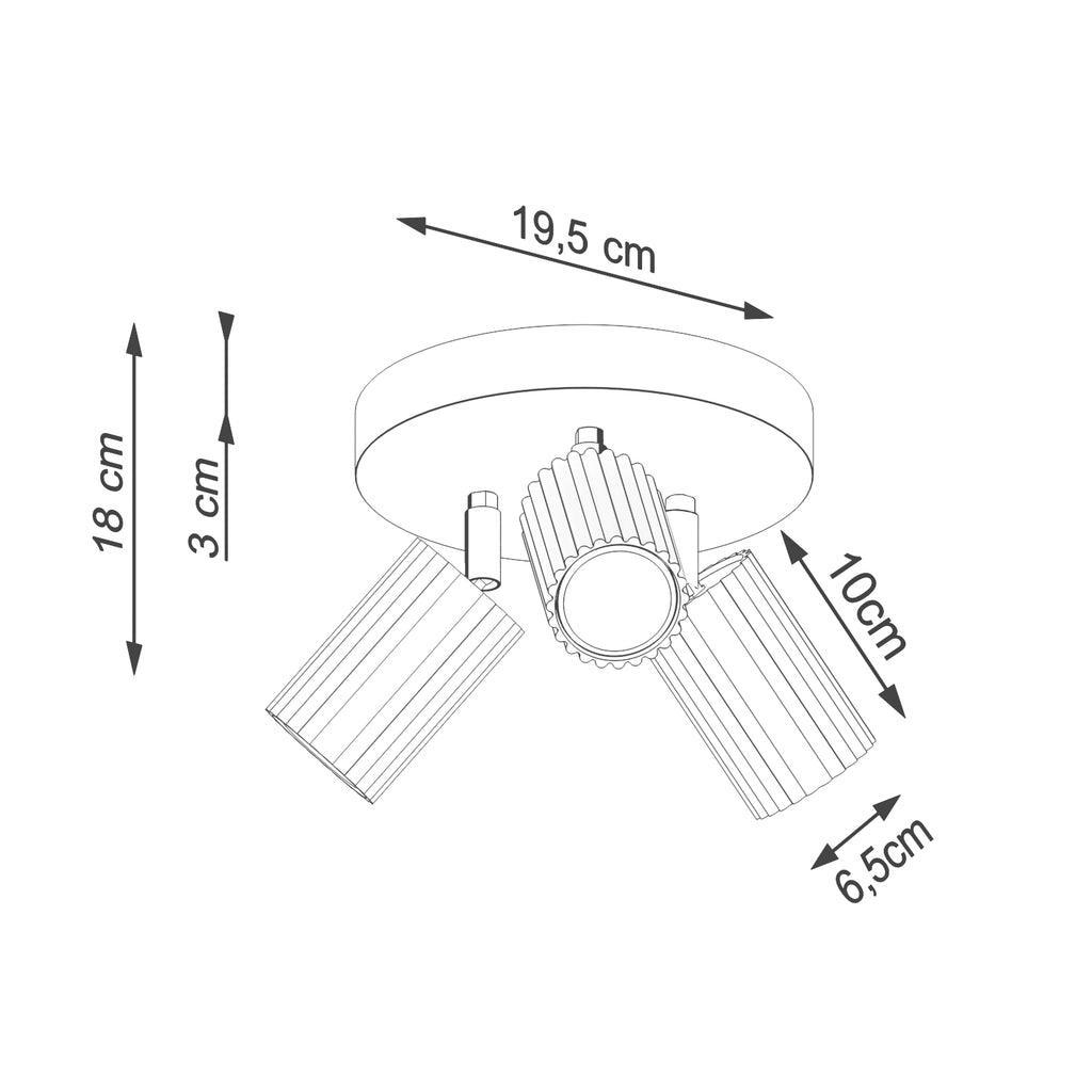 Deckenleuchte - Spot - Strahler KARBON 3P taupe Sollux Lighting