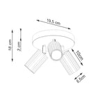 Deckenleuchte - Spot - Strahler KARBON 3P taupe Sollux Lighting