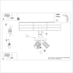 Deckenleuchte - Spot - Strahler KARBON 3P taupe Sollux Lighting