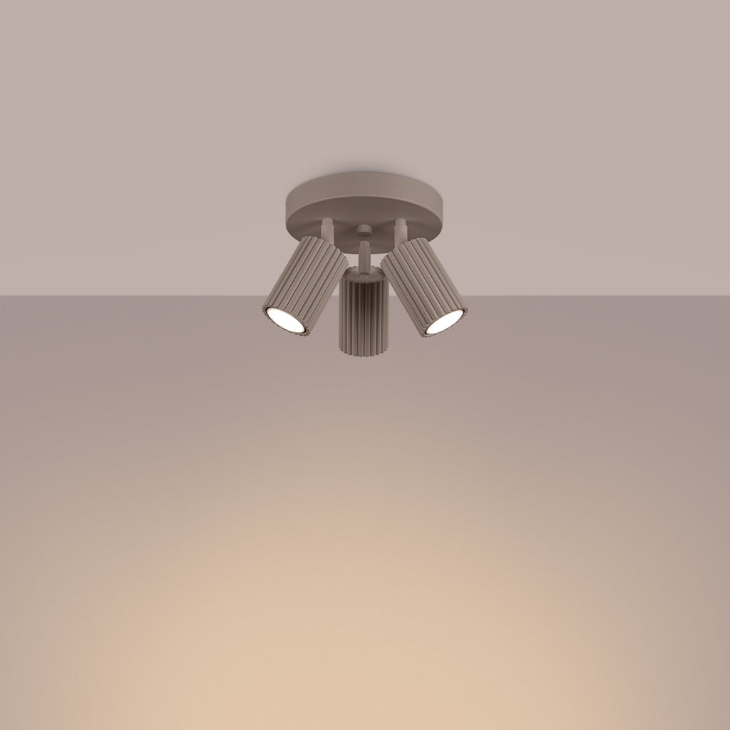 Deckenleuchte - Spot - Strahler KARBON 3P taupe Sollux Lighting