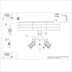 Deckenleuchte - Spot - Strahler KARBON 4 taupe Sollux Lighting