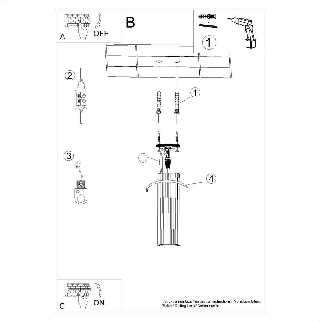 Deckenleuchte - Spot - Strahler KARBON 20 taupe Sollux Lighting