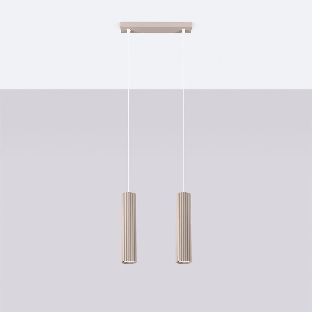Pendelleuchte KARBON 2 taupe Sollux Lighting