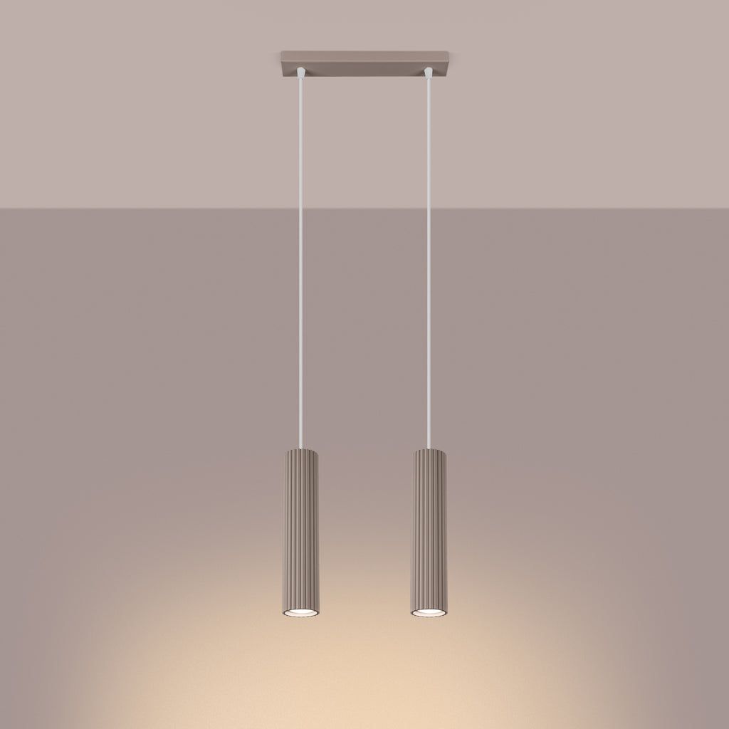 Pendelleuchte KARBON 2 taupe Sollux Lighting