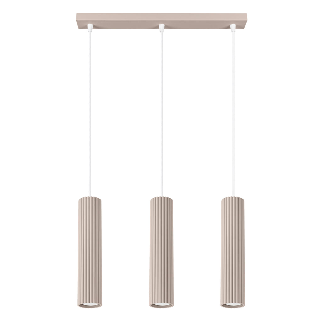 Pendelleuchte KARBON 3L taupe Sollux Lighting