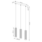 Pendelleuchte KARBON 3L taupe Sollux Lighting