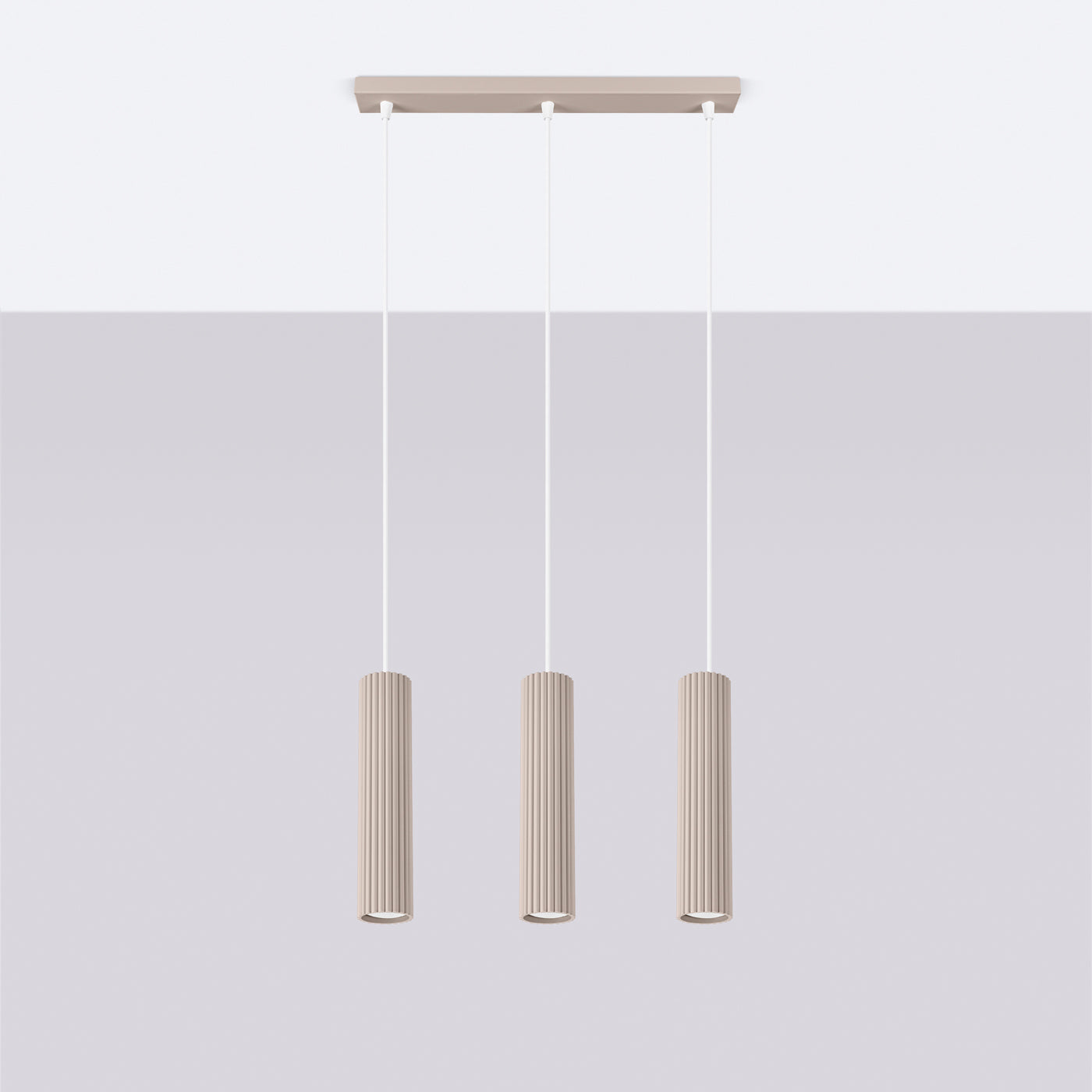 Pendelleuchte KARBON 3L taupe Sollux Lighting