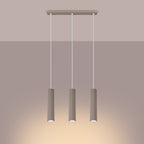 Pendelleuchte KARBON 3L taupe Sollux Lighting