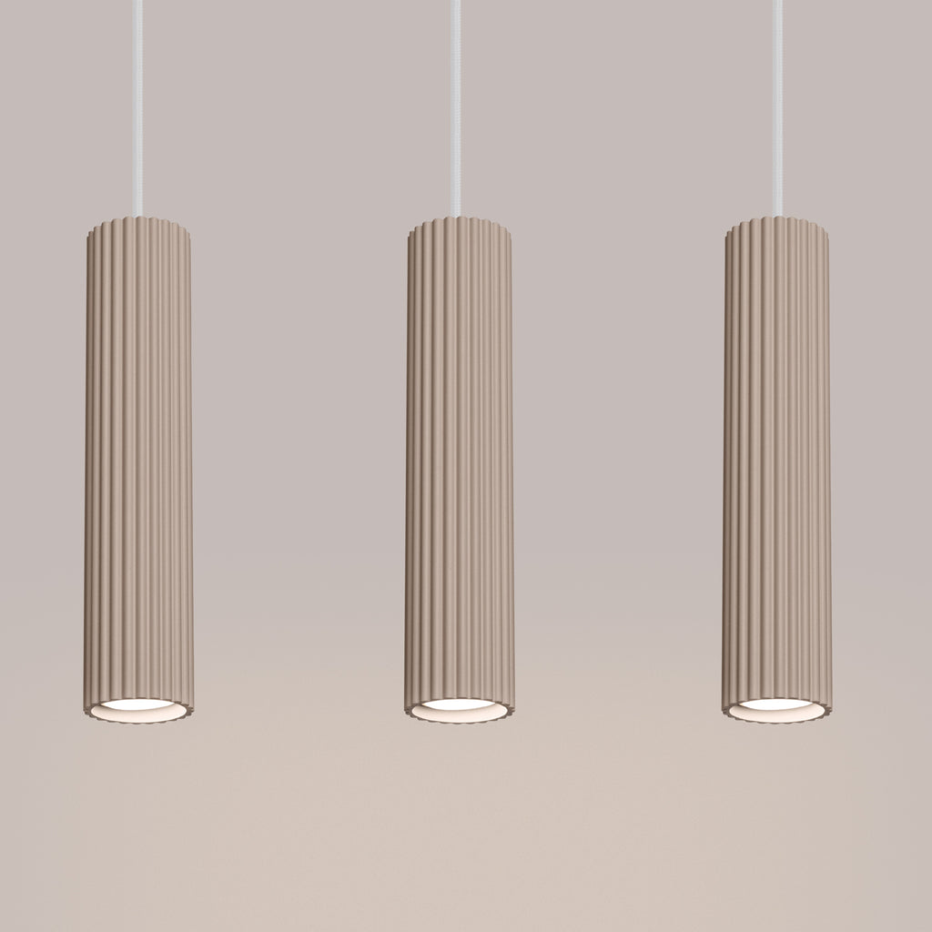 Pendelleuchte KARBON 3L taupe Sollux Lighting