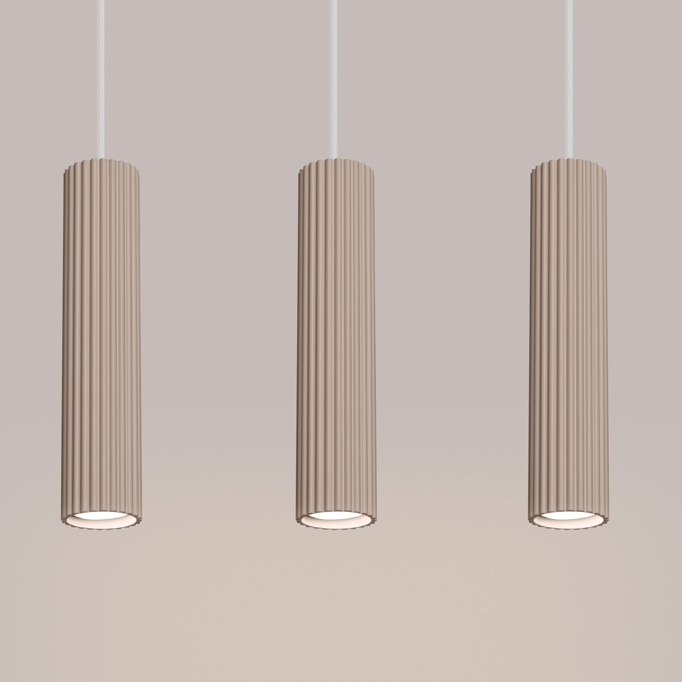 Pendelleuchte KARBON 3L taupe Sollux Lighting