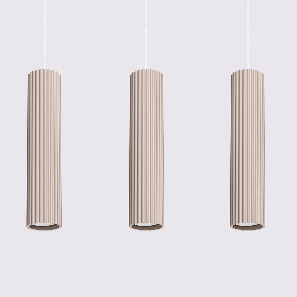Pendelleuchte KARBON 3L taupe Sollux Lighting