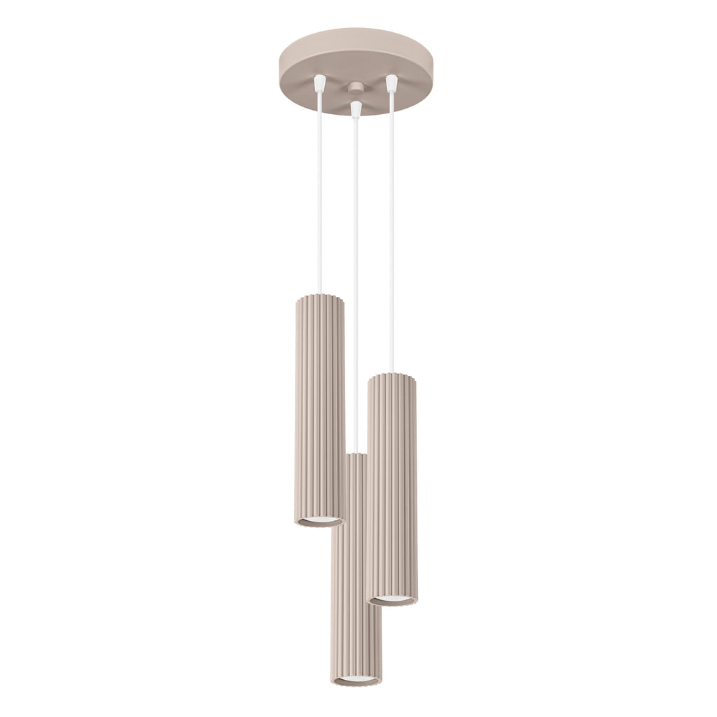 Pendelleuchte KARBON 3P taupe Sollux Lighting
