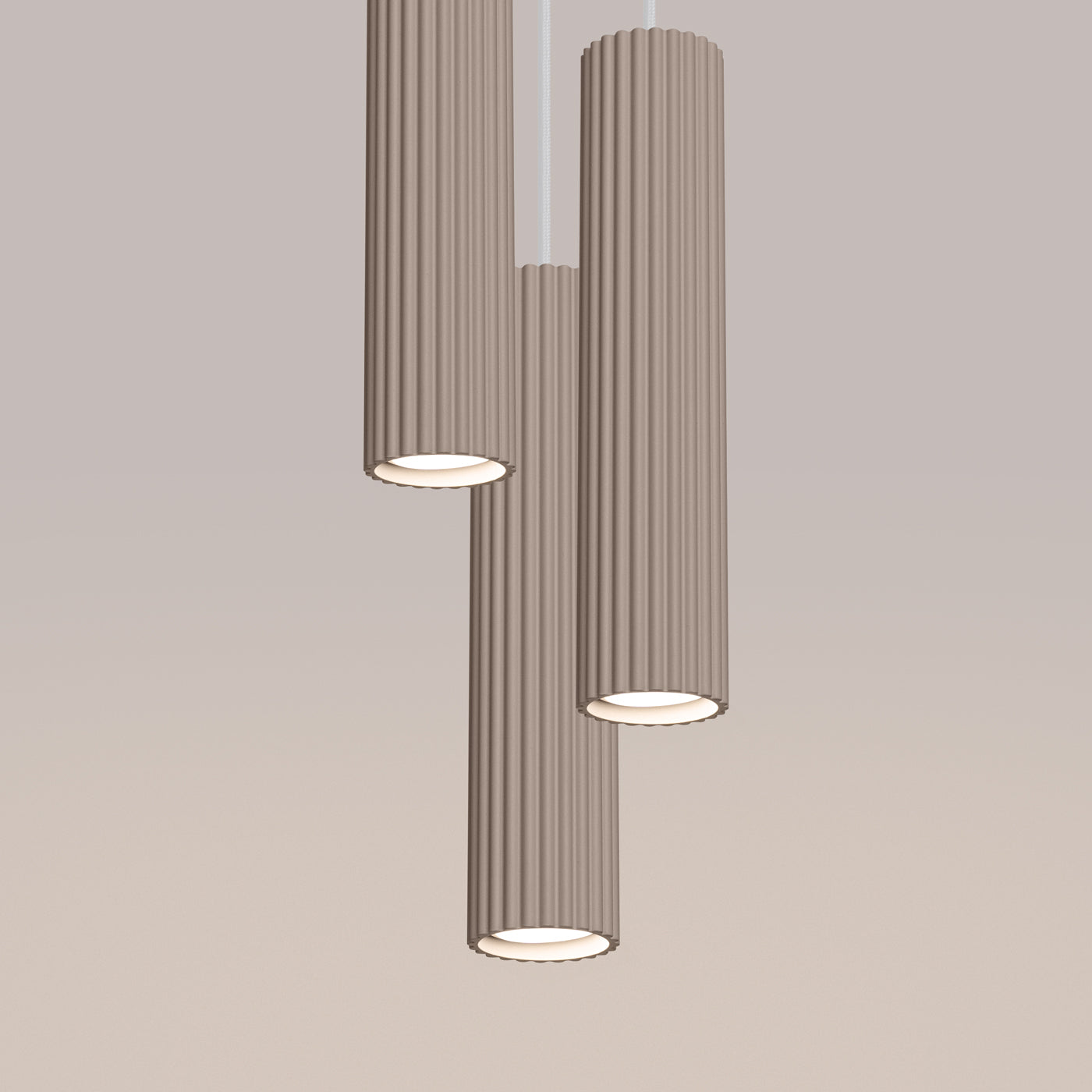 Pendelleuchte KARBON 3P taupe Sollux Lighting