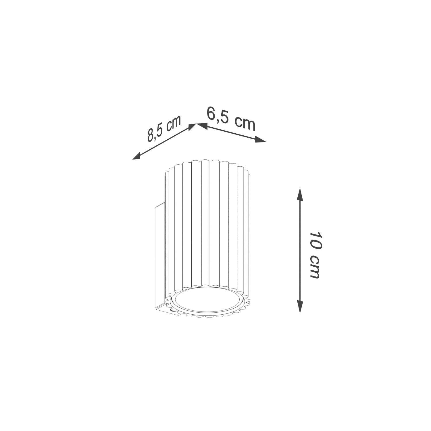 Wandleuchte KARBON 10 taupe Sollux Lighting