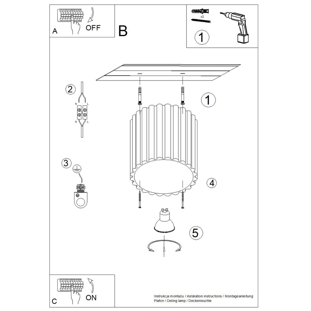 Deckenleuchte - Spot - Strahler AURA 1 weiß GU10 Sollux Lighting