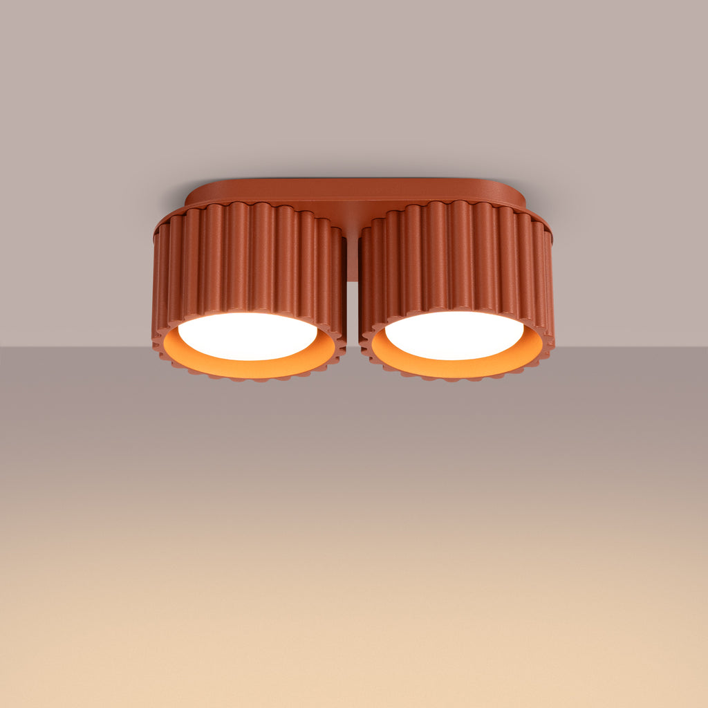 Deckenleuchte - Spot - Strahler AURA 2 roter Ocker Gx53 Sollux Lighting