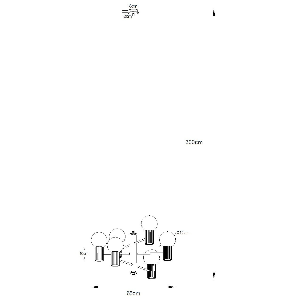 Pendelleuchte HALO 6 weiß Sollux Lighting