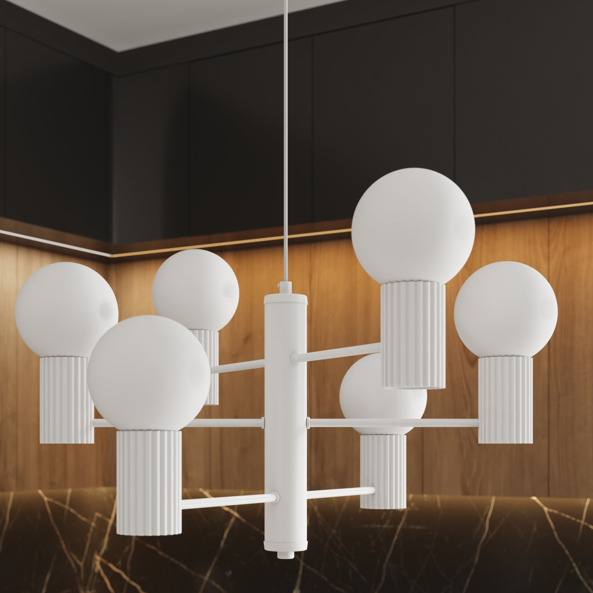 Pendelleuchte HALO 6 weiß Sollux Lighting