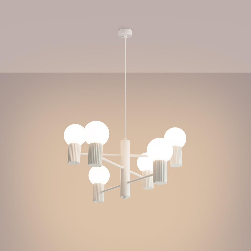 Pendelleuchte HALO 6 weiß Sollux Lighting