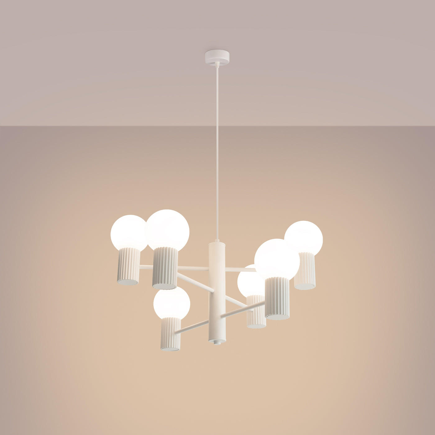 Pendelleuchte HALO 6 weiß Sollux Lighting