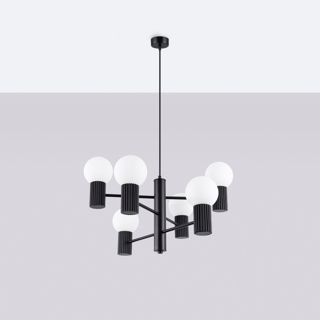 Pendelleuchte HALO 6 schwarz Sollux Lighting