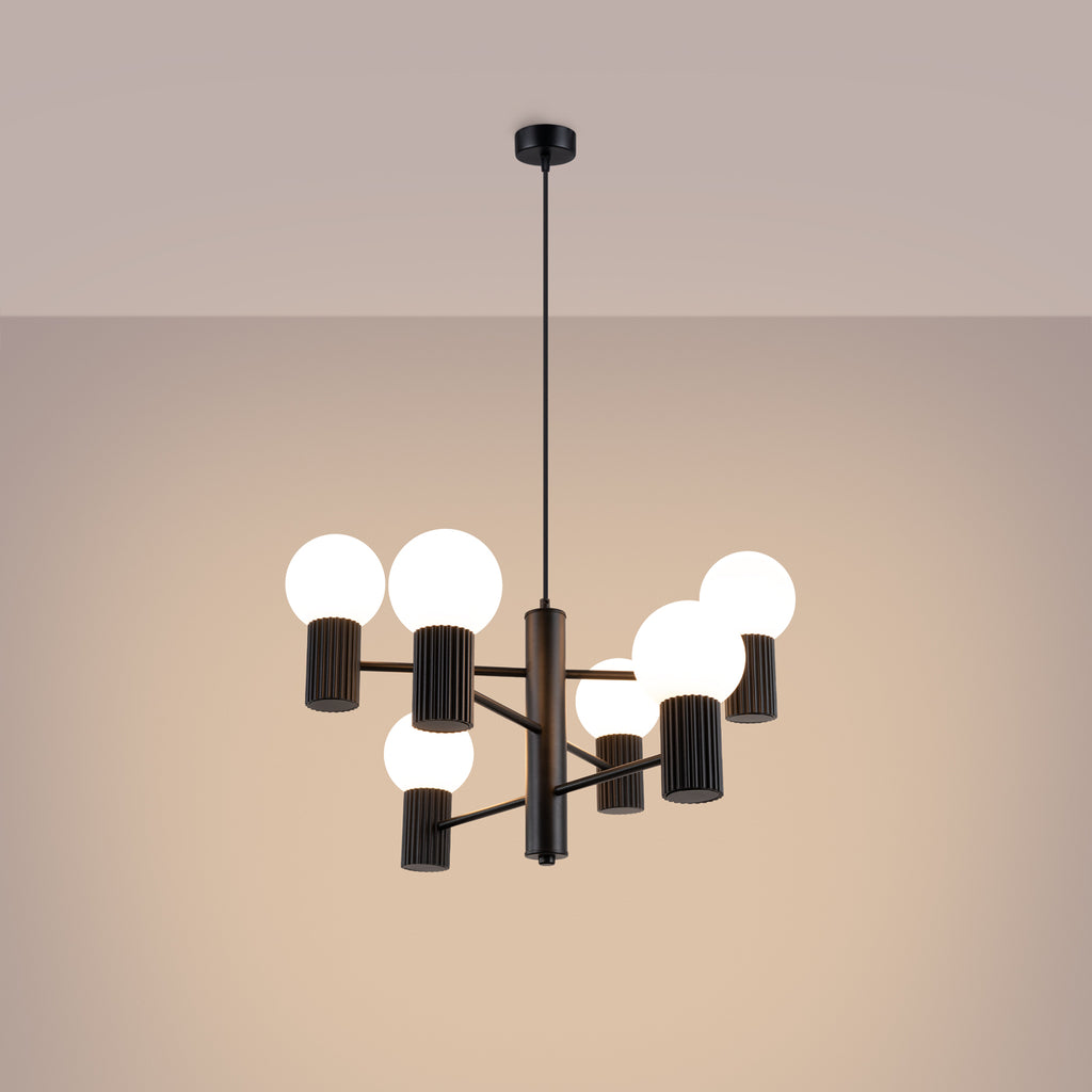 Pendelleuchte HALO 6 schwarz Sollux Lighting