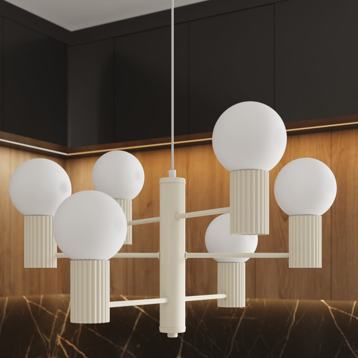 Pendelleuchte HALO 6 beige Sollux Lighting