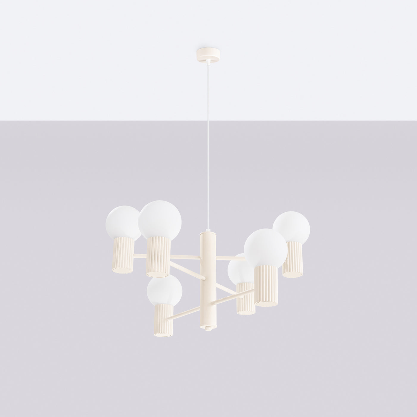 Pendelleuchte HALO 6 beige Sollux Lighting