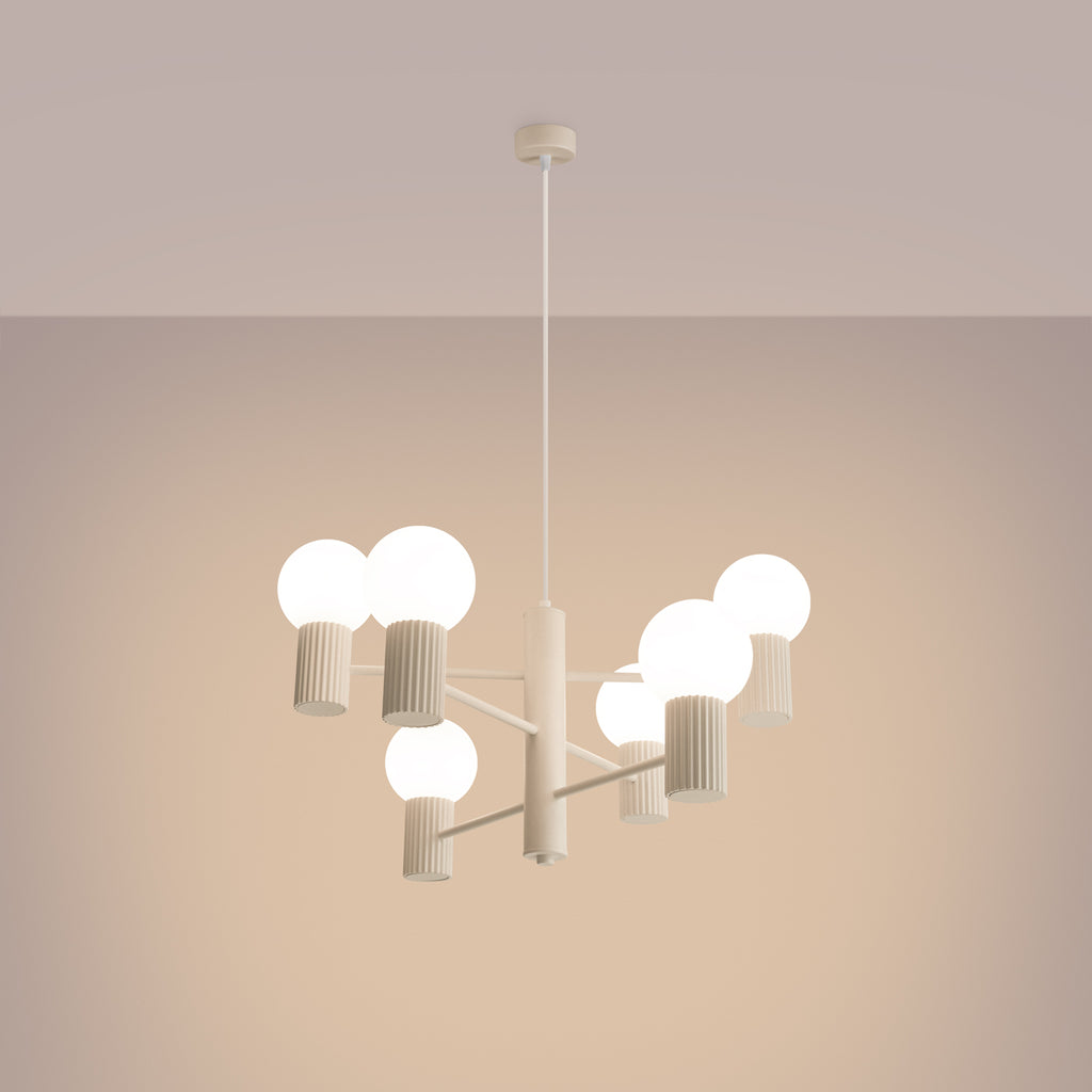 Pendelleuchte HALO 6 beige Sollux Lighting