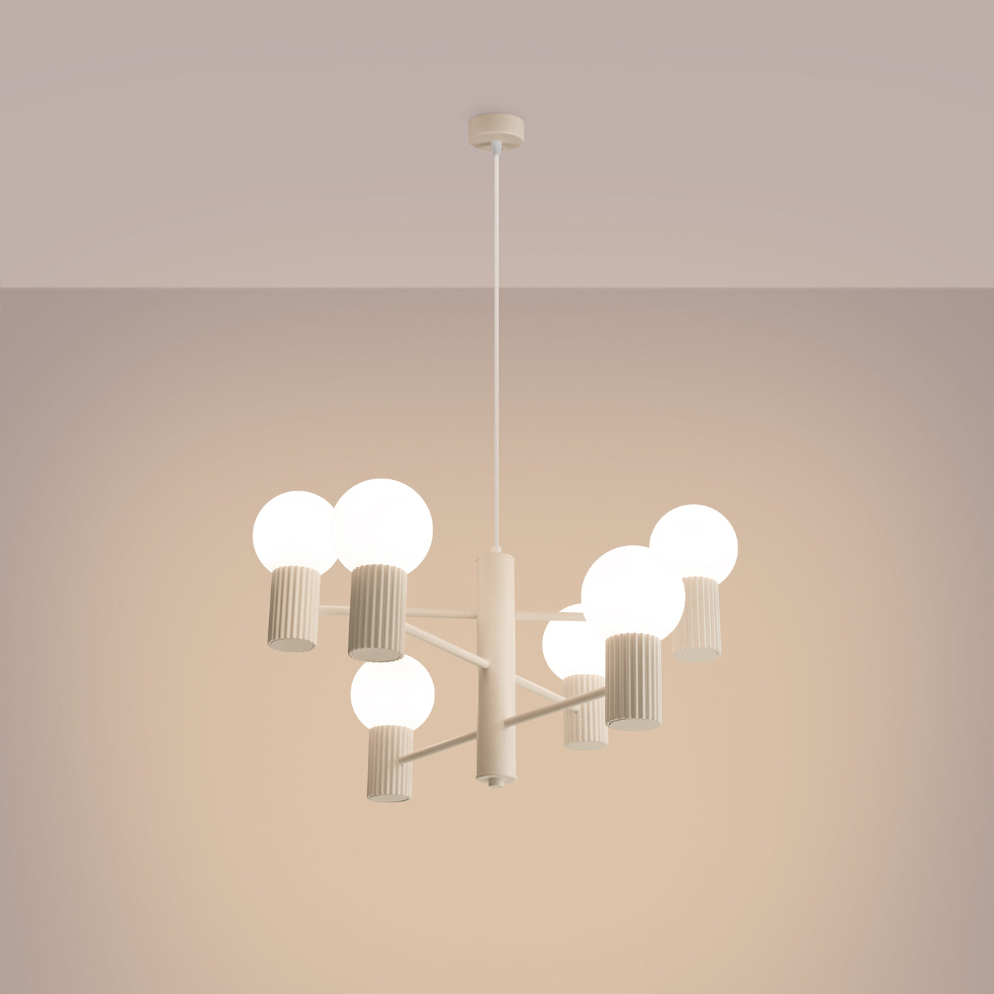 Pendelleuchte HALO 6 beige Sollux Lighting