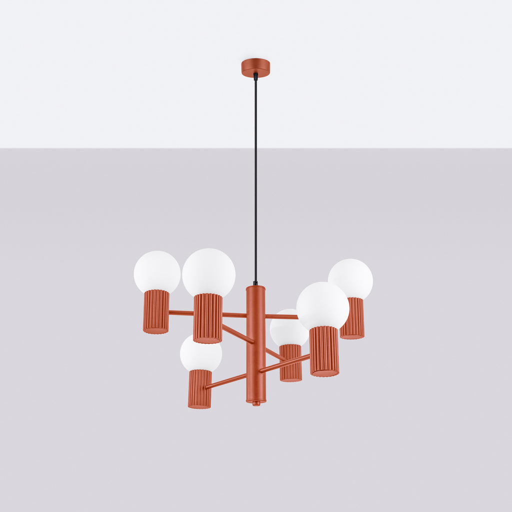 Pendelleuchte HALO 6 roter Ocker Sollux Lighting