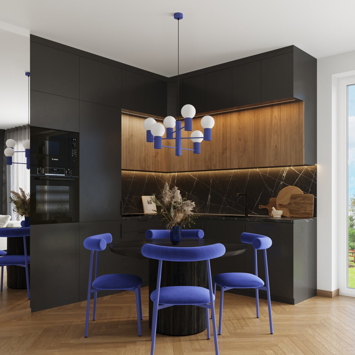Pendelleuchte HALO 6 ultramarin Sollux Lighting