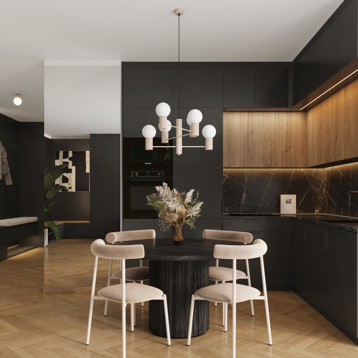 Pendelleuchte HALO 6 taupe Sollux Lighting
