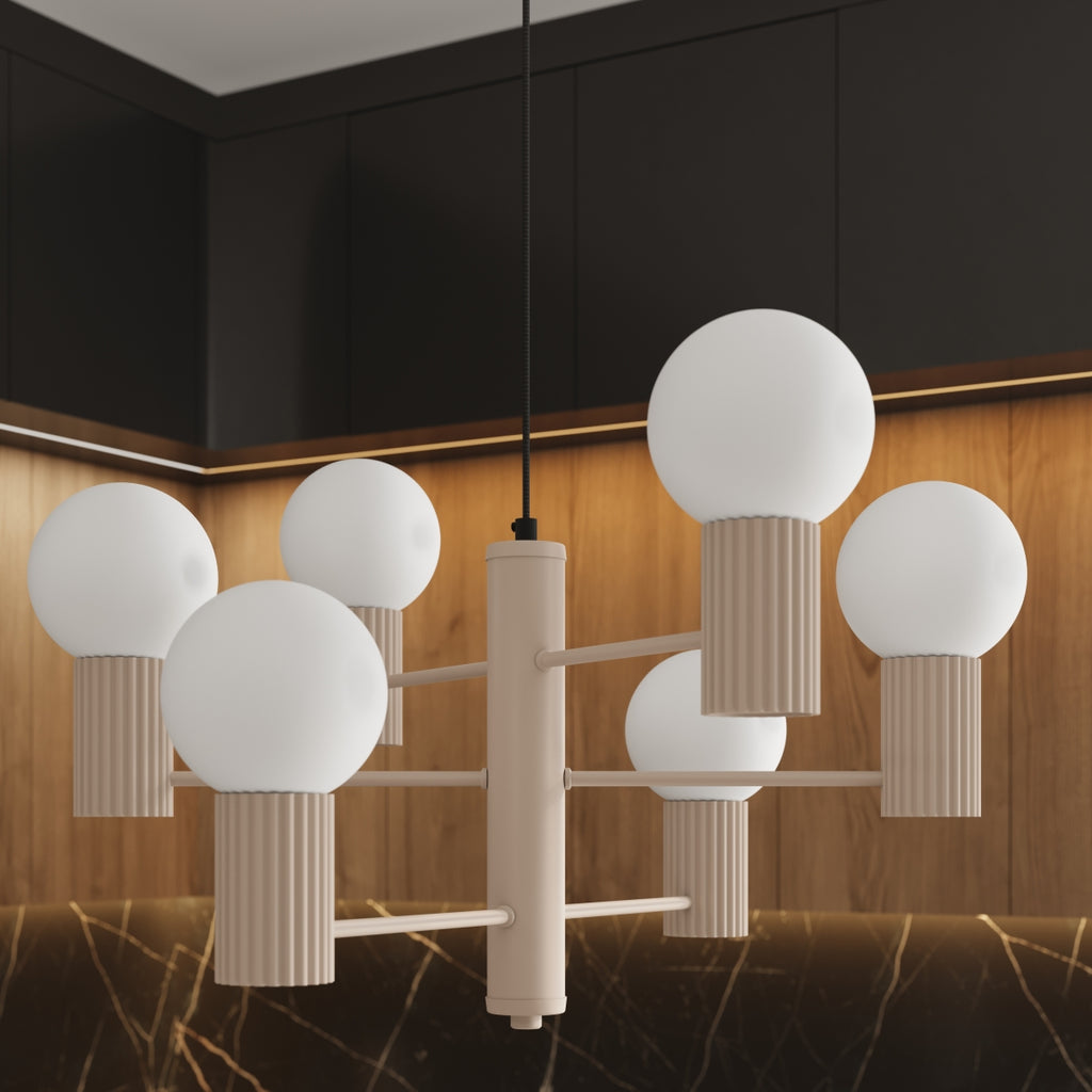 Pendelleuchte HALO 6 taupe Sollux Lighting