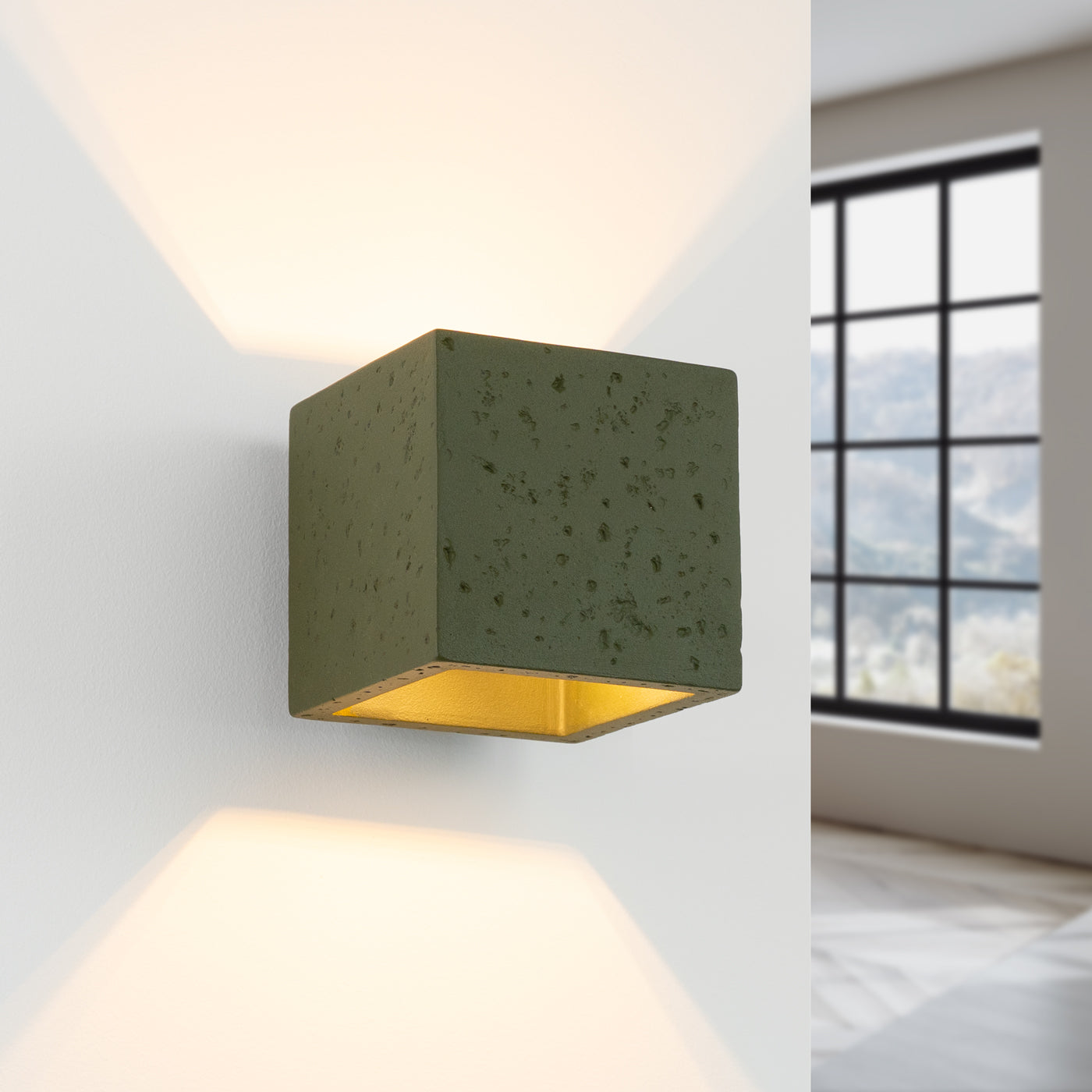 Wandleuchte QUAD beton olivgrün Sollux Lighting