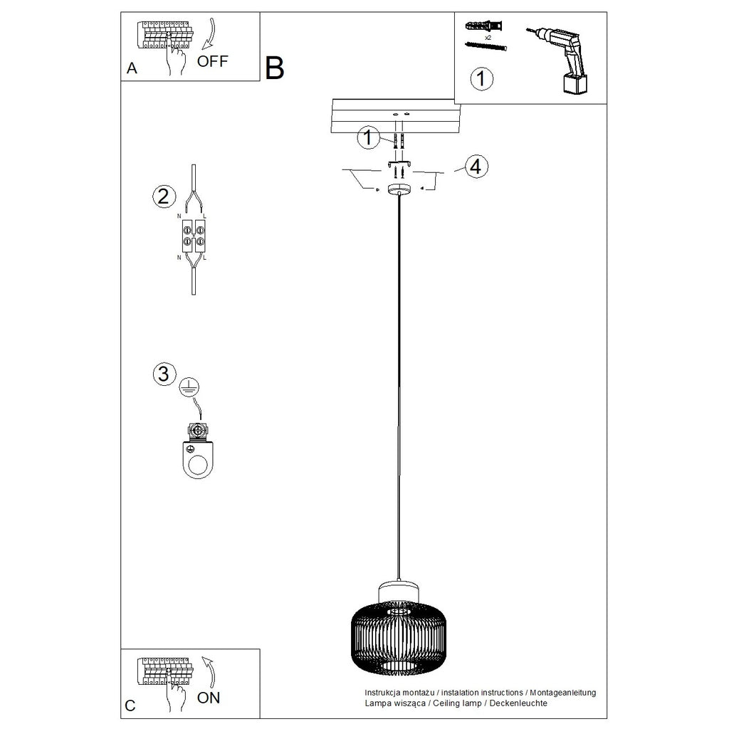 Pendelleuchte GABBIA 55 Sollux Lighting