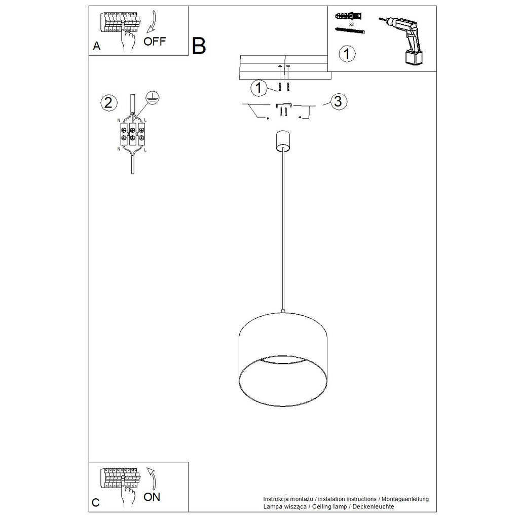 Pendelleuchte NEVIA beige Sollux Lighting