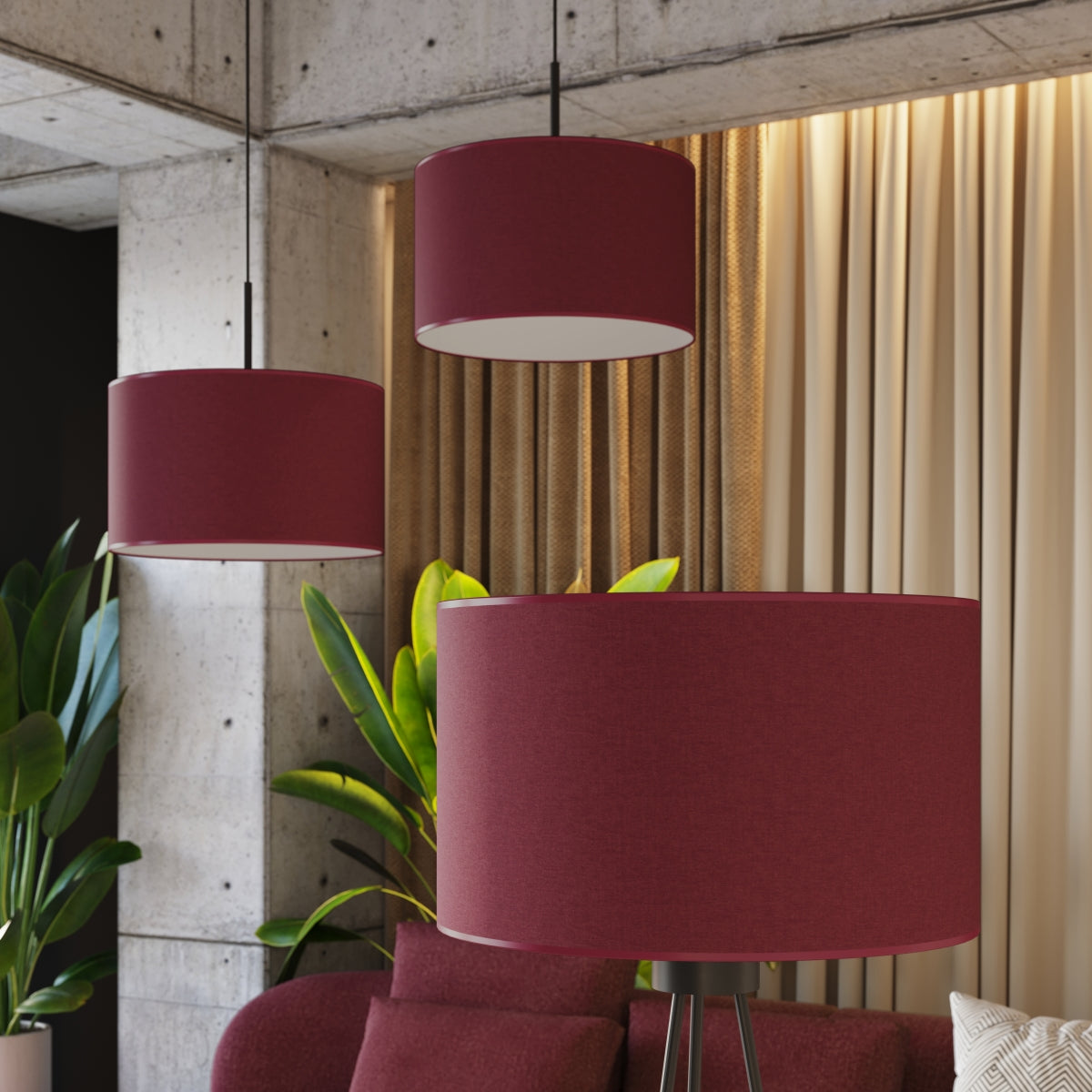 Pendelleuchte NEVIA burgunderrot Sollux Lighting
