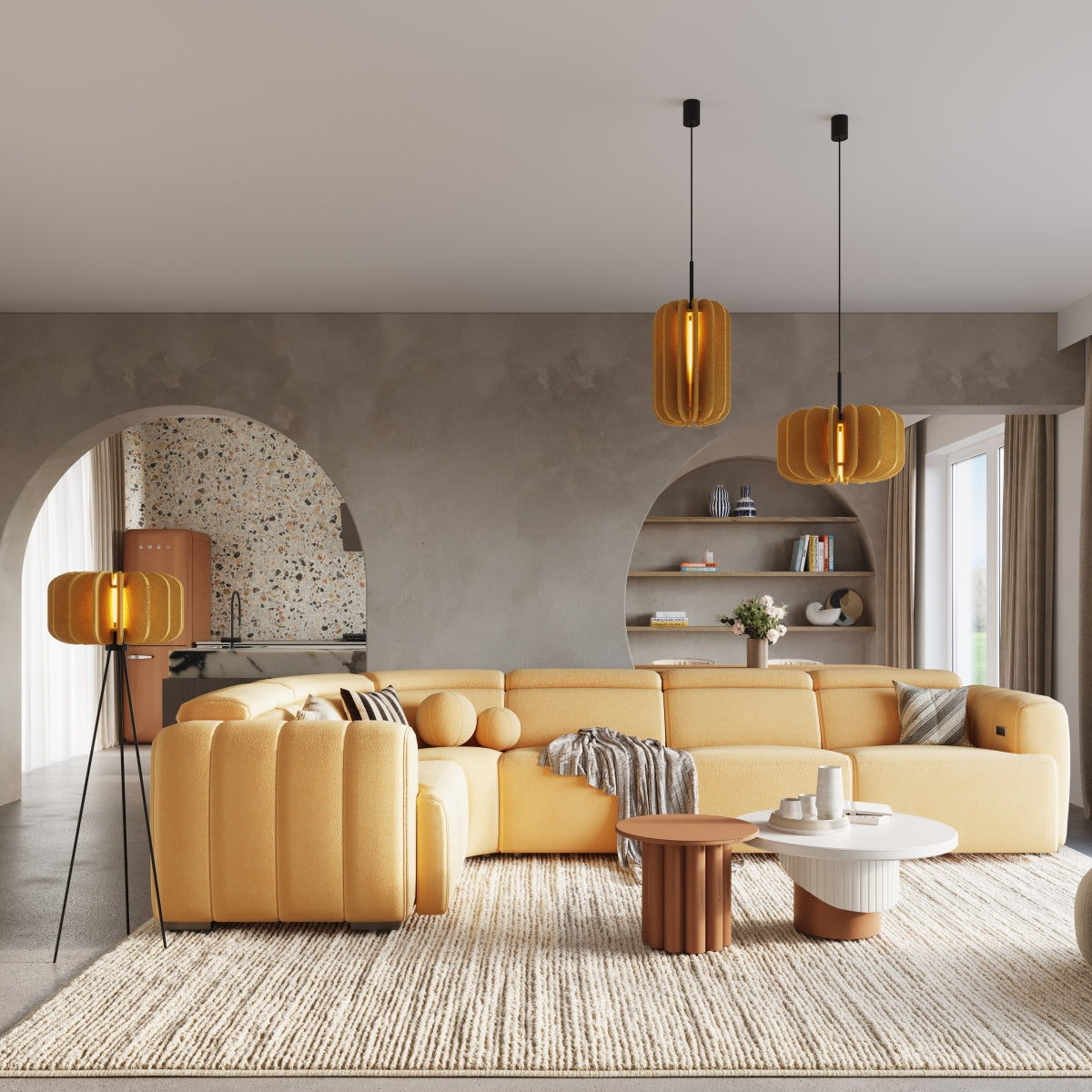 Pendelleuchte MULA 27 gelb Sollux Lighting