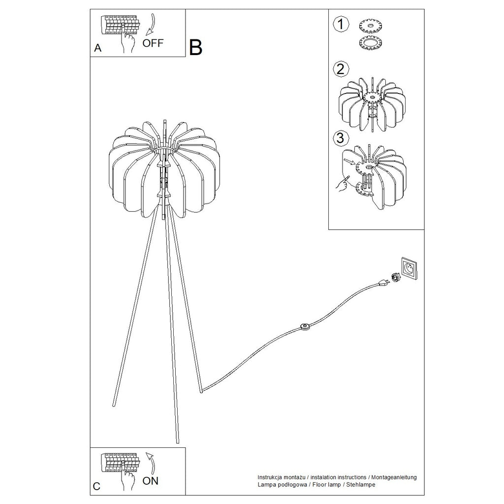 Stehleuchte MULA 45 marineblau Sollux Lighting