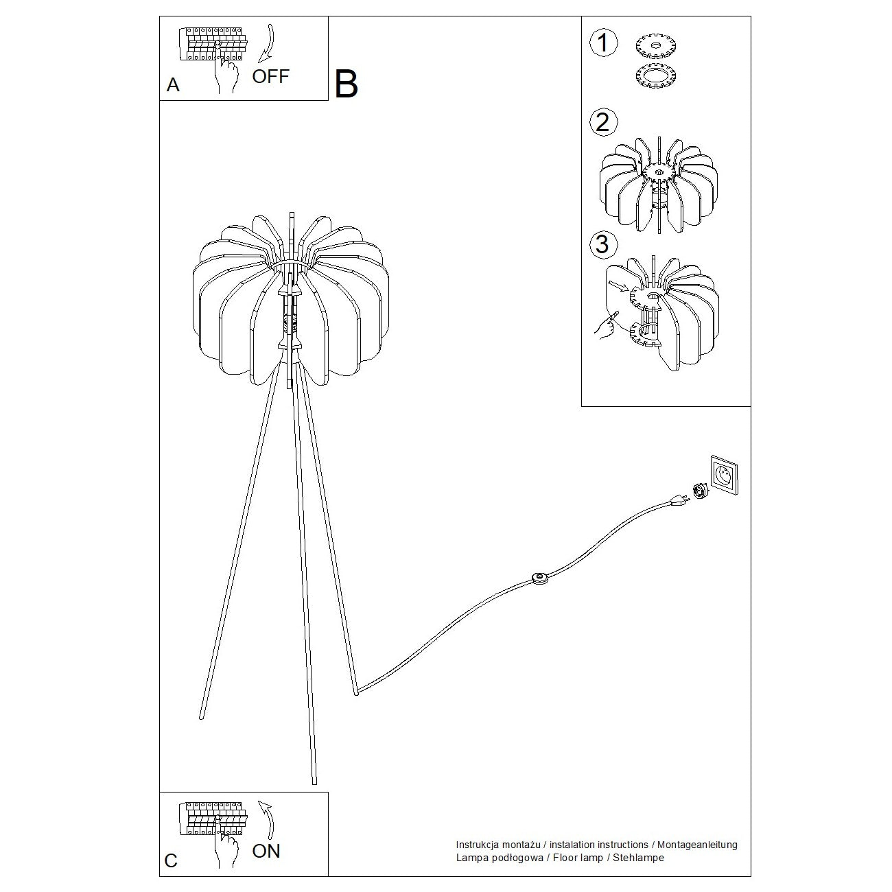 Stehleuchte MULA 45 marineblau Sollux Lighting