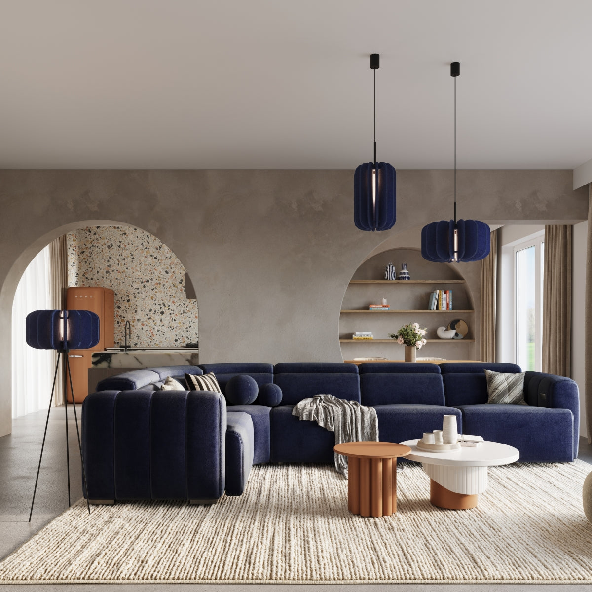 Stehleuchte MULA 45 marineblau Sollux Lighting