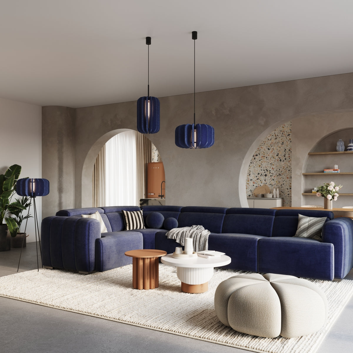 Stehleuchte MULA 45 marineblau Sollux Lighting