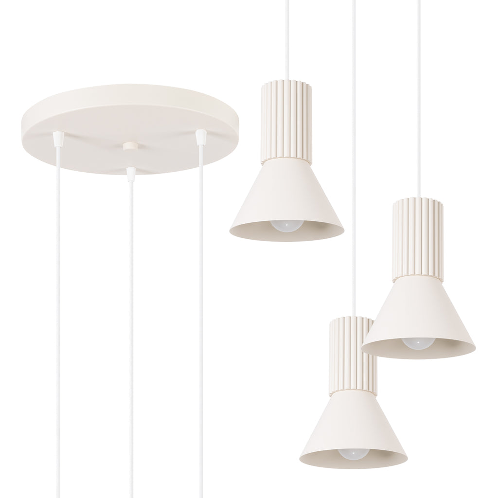 Pendelleuchte ESTRIA 3P beige Sollux Lighting