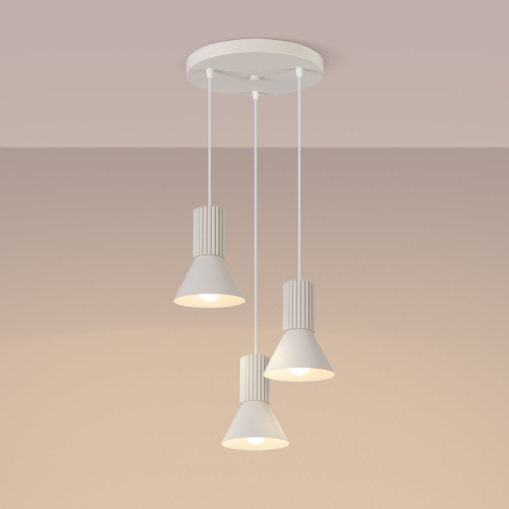 Pendelleuchte ESTRIA 3P beige Sollux Lighting