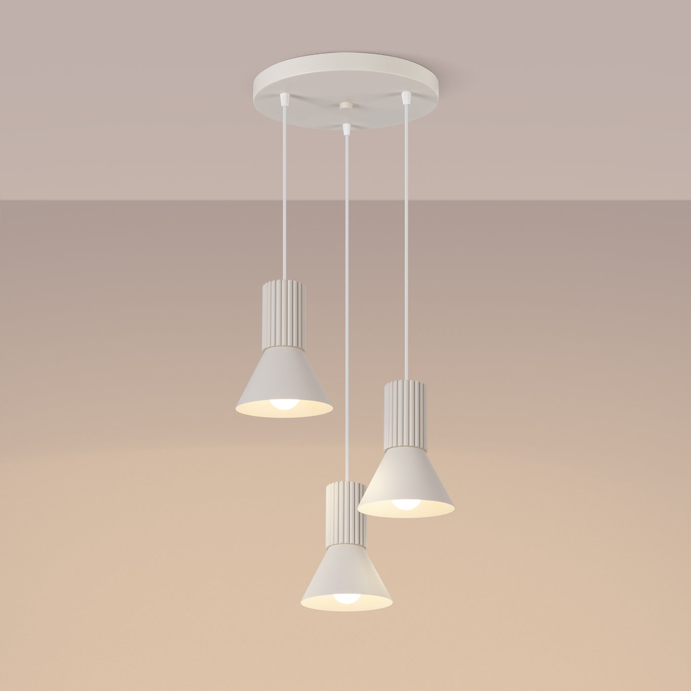 Pendelleuchte ESTRIA 3P beige Sollux Lighting
